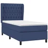 Image de vidaXL Sommier à Lattes de lit avec Matelas Bleu 100x200 cm Tissu