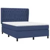 Image de vidaXL Sommier à Lattes de Lit avec Matelas, Lit Rembourré, Lit Double, Lit Adulte de Chambre à Coucher Intérieur, Moderne, Bleu 140x200 cm Tissu