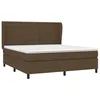 Image de vidaXL Sommier à Lattes de Lit avec Matelas, Lit Rembourré, Lit Double, Lit Adulte de Chambre à Coucher Intérieur, Moderne, Marron Foncé 160x200 cm