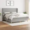 Image de vidaXL Sommier à lattes de lit avec matelas Gris clair 180x200cm Tissu
