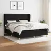 Image de vidaXL Sommier à lattes de lit avec matelas Noir 180x200 cm Tissu