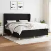 Image de vidaXL Sommier à lattes de lit avec matelas Noir 180x200 cm Tissu