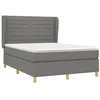 Image de Lit Double Adulte vidaXL Gris Foncé 140x190cm Tissu