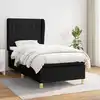 Image de vidaXL Sommier à lattes de lit avec matelas Noir 100x200 cm Tissu