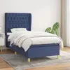 Image de vidaXL Sommier à lattes de lit avec matelas Bleu 100x200 cm Tissu