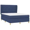 Image de vidaXL Sommier à Lattes de Lit avec Matelas, Lit Rembourré, Lit Double, Lit Adulte de Chambre à Coucher Intérieur, Moderne, Bleu 140x190 cm Tissu