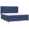 Image de vidaXL Sommier à Lattes de lit avec Matelas Bleu 160x200 cm Tissu