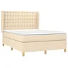 Image de vidaXL Sommier à Lattes de lit avec Matelas Crème 140x200 cm Tissu