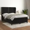 Image de vidaXL Sommier à lattes de lit avec matelas Noir 140x200 cm Velours