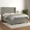 Image de vidaXL Sommier à lattes de lit et matelas Gris clair 140x200cm Velours