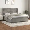 Image de vidaXL Sommier à lattes de lit et matelas Gris clair 180x200cm Velours