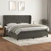 Image de vidaXL Sommier à lattes de lit et matelas Gris foncé 200x200cm Velours