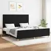 Image de vidaXL Cadre de lit sans matelas noir 160x200 cm tissu