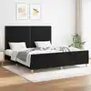Image de vidaXL Cadre de lit sans matelas noir 160x200 cm tissu