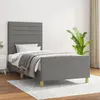 Image de vidaXL Cadre de lit sans matelas gris foncé 100x200 cm tissu