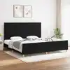 Image de vidaXL Cadre de lit sans matelas noir 200x200 cm tissu