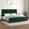 Image de vidaXL Cadre de lit sans matelas vert foncé 200x200 cm velours