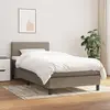 Image de vidaXL Sommier à lattes de lit avec matelas Taupe 90x200 cm Tissu