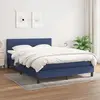 Image de vidaXL Sommier à lattes de lit avec matelas Bleu 140x190 cm Tissu