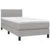 Image de vidaXL Sommier à Lattes de lit avec Matelas Gris Clair 80x200 cm Tissu