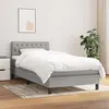 Image de vidaXL Sommier à lattes de lit et matelas Gris clair 90x190 cm Tissu