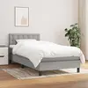 Image de vidaXL Sommier à lattes de lit et matelas Gris clair 90x190 cm Tissu