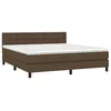 Image de vidaXL Sommier à Lattes de Lit avec Matelas, Lit Rembourré, Lit Double, Lit Adulte de Chambre à Coucher Intérieur, Moderne, Marron Foncé 160x200 cm