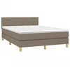 Image de vidaXL Sommier à Lattes de Lit avec Matelas, Lit Rembourré, Lit Double, Lit Adulte de Chambre à Coucher Intérieur, Moderne, Taupe 140x200 cm Tissu