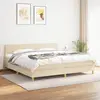 Image de vidaXL Sommier à lattes de lit avec matelas Crème 200x200 cm Tissu