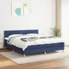 Image de vidaXL Sommier à lattes de lit avec matelas Bleu 180x200 cm Tissu