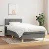 Image de vidaXL Sommier à lattes de lit avec matelas Gris foncé 100x200cm Tissu
