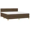 Image de vidaXL Sommier à Lattes de Lit avec Matelas, Lit Rembourré, Lit Double, Lit Adulte de Chambre à Coucher Intérieur, Moderne, Marron Foncé 160x200 cm