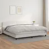 Image de vidaXL Sommier à lattes de lit avec matelas Blanc 200x200cm Similicuir