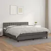 Image de vidaXL Sommier à lattes de lit avec matelas Gris 180x200 cm Similicuir