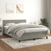 Image de vidaXL Sommier à lattes de lit et matelas Gris clair 140x190cm Velours