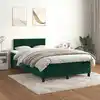 Image de vidaXL Sommier à lattes de lit et matelas Vert foncé 120x200cm Velours