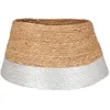 Image de House of Seasons Couverture pour Sapin de Noël, Panier pour Sapin de Noël, Jupe de Sapin de Noël, H 26 x Ø 50 cm, jonc de mer   Argenté