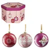 Image de House of Seasons Lot de 14 boules de Noël en plastique Peace & Love Ø7,5 cm - Rose