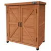 Image de AXI Felix Armoire de Jardin en Bois Marron - 80 x 45 x 93 cm | Armoire Exterieur, Armoire à Outils pour Le Jardin avec étagère/Meuble Exterieur Rangement pour Le Jardin
