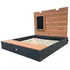 Image de AXI Mandy XL Bac à Sable en Bois avec Banc - 130 x 120 x 98 cm, Espace de Rangement, Couvercle et Tableau Noir | Bac à Sable en Anthracite et Marron avec Tapis de Sol
