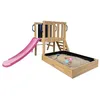 Image de AXI Leah Aire de Jeux Mini en Bois avec Toboggan Violet/Extérieur, bac à Sable, Cuisine de Jeu et Tableau Noir
