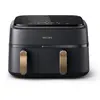 Image de Airfryer PHILIPS NA352/00 Friteuse sans huile double panier Noir/Doré, Série 3000 9L (3+6L)