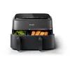 Image de Philips Airfryer 3000 - Air Fryer Double Panier 9L, Noir | Deux paniers 6L & 3L, synchronisation, technologie RapidAir, 90% de matières grasses en moins, Application HomeID (NA350/00)
