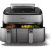 Image de Airfryer PHILIPS NA555/00 friteuse sans huile double panier + vapeur Métal, Série 5000 9L (3+6L)
