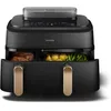 Image de Philips Airfryer Série 5000 - Air Fryer double panier avec cuisson vapeur, 9L, RapidAir, 19 modes de cuisson, jusqu'à 90% de matières grasses en moins, AirSteam, nettoyage vapeur, HomeID (NA552/00)