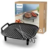 Image de Philips Accessoires Kit Grill Air fryer, compatibles Airfryers 8.3L | Set grill avec plaque antiadhésive & 5 brochettes, compatibles au lave-vaisselle (HD9946/00)