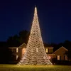 Image de Fairybell Sapin de Noël à LED pour l'extérieur - 10 mètres - 8000 LED - Sapin de Noël dans un mât de drapeau - Blanc chaud - mât non compris