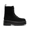 Image de Calvin Klein Jeans pour femme. YW0YW01554 Bottines en cuir noir de style militaire (38), 1 à 3 cm, Lacets, Casuel