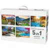 Image de Paysage Puzzle Kit 5 en 1 avec Affiche, 1000 Pièces, Paysages Européens - Alpes bavaroises, Engelberg, Lacs de Plitvice, Lago Maggiore, Céphalonie