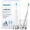 Image de Philips Sonicare DiamondClean 9000 - Brosse à dents électrique avec application, capteur de pression, verre de recharge, blanc, lot de deux, modèle HX9914/62